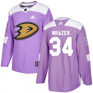 Adult Authentic Anaheim Ducks Petr Mrazek Purple Fights Cancer Practice Official Adidas Jersey
