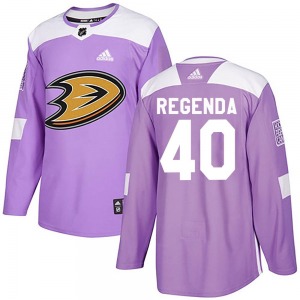Adult Authentic Anaheim Ducks Pavol Regenda Purple Fights Cancer Practice Official Adidas Jersey