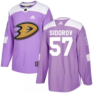 Adult Authentic Anaheim Ducks Yegor Sidorov Purple Fights Cancer Practice Official Adidas Jersey