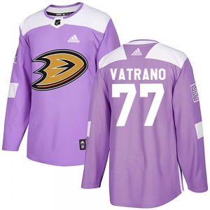 Adult Authentic Anaheim Ducks Frank Vatrano Purple Fights Cancer Practice Official Adidas Jersey