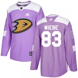 Adult Authentic Anaheim Ducks Jaxsen Wiebe Purple Fights Cancer Practice Official Adidas Jersey
