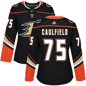 Women's Authentic Anaheim Ducks Judd Caulfield Black Home Official Adidas Jersey