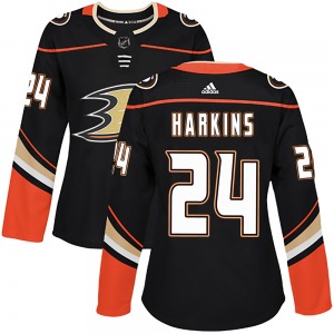 Women's Authentic Anaheim Ducks Jansen Harkins Black Home Official Adidas Jersey