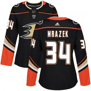 Women's Authentic Anaheim Ducks Petr Mrazek Black Home Official Adidas Jersey