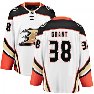 Adult Breakaway Anaheim Ducks Derek Grant White Away Official Fanatics Branded Jersey