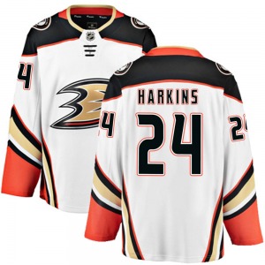 Adult Breakaway Anaheim Ducks Jansen Harkins White Away Official Fanatics Branded Jersey