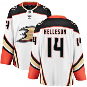 Adult Breakaway Anaheim Ducks Drew Helleson White Away Official Fanatics Branded Jersey