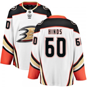 Adult Breakaway Anaheim Ducks Tyson Hinds White Away Official Fanatics Branded Jersey