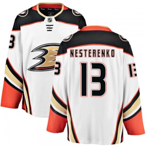 Adult Breakaway Anaheim Ducks Nikita Nesterenko White Away Official Fanatics Branded Jersey