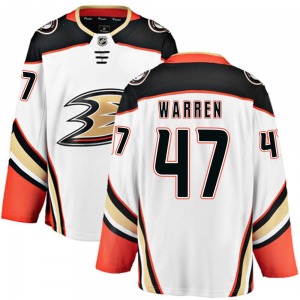 Adult Breakaway Anaheim Ducks Noah Warren White Away Official Fanatics Branded Jersey