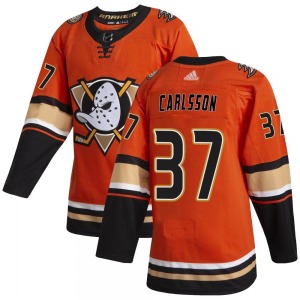 Adult Authentic Anaheim Ducks Leo Carlsson Orange Alternate Official Adidas Jersey