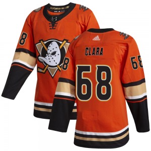 Adult Authentic Anaheim Ducks Damian Clara Orange Alternate Official Adidas Jersey