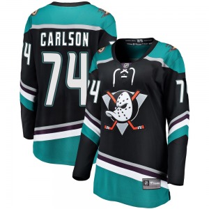 Women's Breakaway Anaheim Ducks John Carlson Black Alternate Official Fanatics Branded Jersey