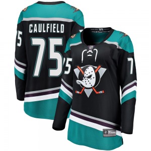 Women's Breakaway Anaheim Ducks Judd Caulfield Black Alternate Official Fanatics Branded Jersey