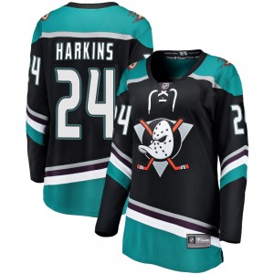 Women's Breakaway Anaheim Ducks Jansen Harkins Black Alternate Official Fanatics Branded Jersey