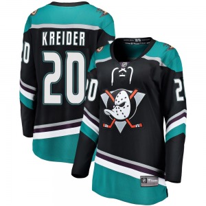 Women's Breakaway Anaheim Ducks Chris Kreider Black Alternate Official Fanatics Branded Jersey