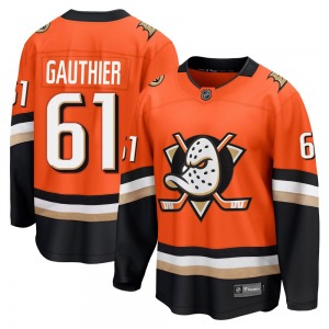 Adult Breakaway Anaheim Ducks Cutter Gauthier Orange Home Official Fanatics Jersey