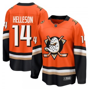 Adult Breakaway Anaheim Ducks Drew Helleson Orange Home Official Fanatics Jersey
