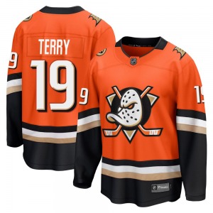 Adult Breakaway Anaheim Ducks Troy Terry Orange Home Official Fanatics Jersey