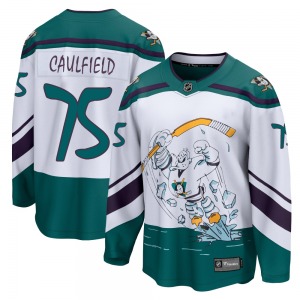 Youth Breakaway Anaheim Ducks Judd Caulfield White 2020/21 Special Edition Official Fanatics Branded Jersey