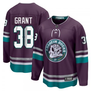 Youth Premier Anaheim Ducks Derek Grant Purple 30th Anniversary Breakaway Official Fanatics Branded Jersey