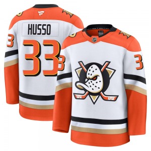 Adult Premium Anaheim Ducks Ville Husso White Edition 2025 Away Official Fanatics Jersey
