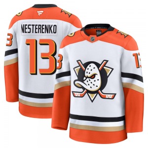 Adult Premium Anaheim Ducks Nikita Nesterenko White Edition 2025 Away Official Fanatics Jersey