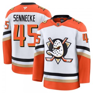 Adult Premium Anaheim Ducks Beckett Sennecke White Edition 2025 Away Official Fanatics Jersey