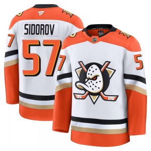 Adult Premium Anaheim Ducks Yegor Sidorov White Edition 2025 Away Official Fanatics Jersey