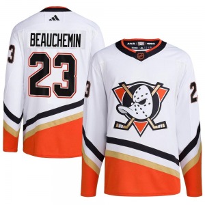 Adult Authentic Anaheim Ducks Francois Beauchemin White Reverse Retro 2.0 Official Adidas Jersey