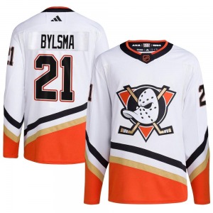 Adult Authentic Anaheim Ducks Dan Bylsma White Reverse Retro 2.0 Official Adidas Jersey