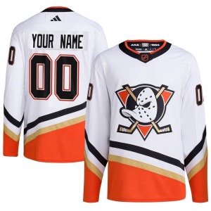 Adult Authentic Anaheim Ducks Custom White Custom Reverse Retro 2.0 Official Adidas Jersey