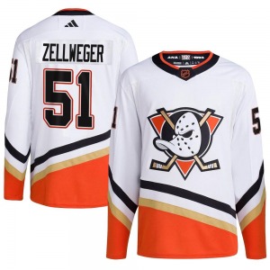 Adult Authentic Anaheim Ducks Olen Zellweger White Reverse Retro 2.0 Official Adidas Jersey