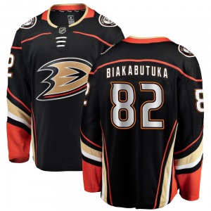 Youth Breakaway Anaheim Ducks Jeremie Biakabutuka Black Home Official Fanatics Branded Jersey