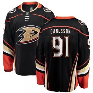 Youth Breakaway Anaheim Ducks Leo Carlsson Black Home Official Fanatics Branded Jersey