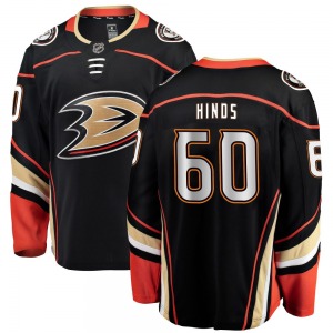 Youth Breakaway Anaheim Ducks Tyson Hinds Black Home Official Fanatics Branded Jersey
