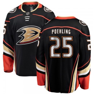 Youth Breakaway Anaheim Ducks Ryan Poehling Black Home Official Fanatics Branded Jersey
