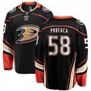 Youth Breakaway Anaheim Ducks Luka Profaca Black Home Official Fanatics Branded Jersey