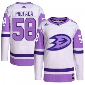 Youth Authentic Anaheim Ducks Luka Profaca White/Purple Hockey Fights Cancer Primegreen Official Adidas Jersey