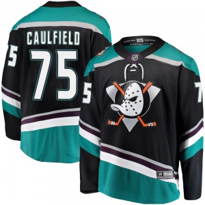 Youth Breakaway Anaheim Ducks Judd Caulfield Black Alternate Official Fanatics Branded Jersey