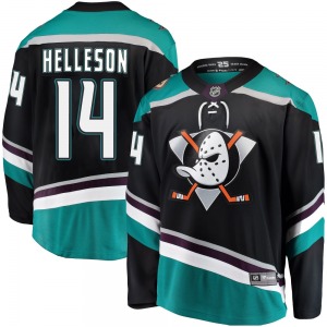 Youth Breakaway Anaheim Ducks Drew Helleson Black Alternate Official Fanatics Branded Jersey