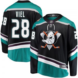 Youth Breakaway Anaheim Ducks Jeffrey Viel Black Alternate Official Fanatics Branded Jersey