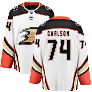 Youth Breakaway Anaheim Ducks John Carlson White Away Official Fanatics Branded Jersey
