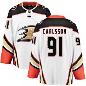 Youth Breakaway Anaheim Ducks Leo Carlsson White Away Official Fanatics Branded Jersey