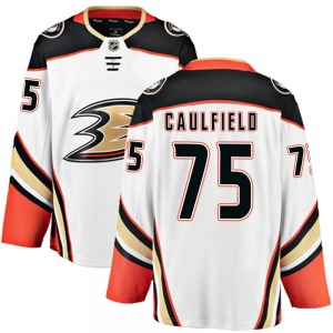 Youth Breakaway Anaheim Ducks Judd Caulfield White Away Official Fanatics Branded Jersey