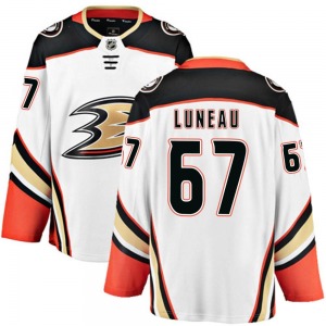 Youth Breakaway Anaheim Ducks Tristan Luneau White Away Official Fanatics Branded Jersey