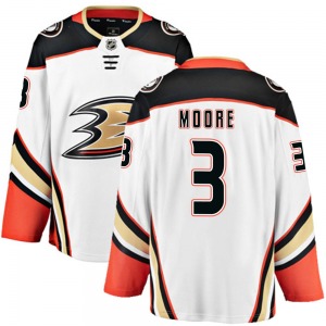 Youth Breakaway Anaheim Ducks Ian Moore White Away Official Fanatics Branded Jersey