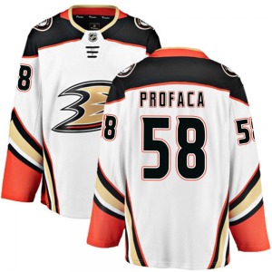 Youth Breakaway Anaheim Ducks Luka Profaca White Away Official Fanatics Branded Jersey