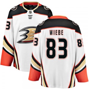 Youth Breakaway Anaheim Ducks Jaxsen Wiebe White Away Official Fanatics Branded Jersey