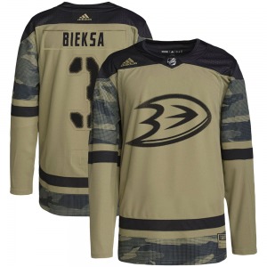 Adult Authentic Anaheim Ducks Kevin Bieksa Camo Military Appreciation Practice Official Adidas Jersey